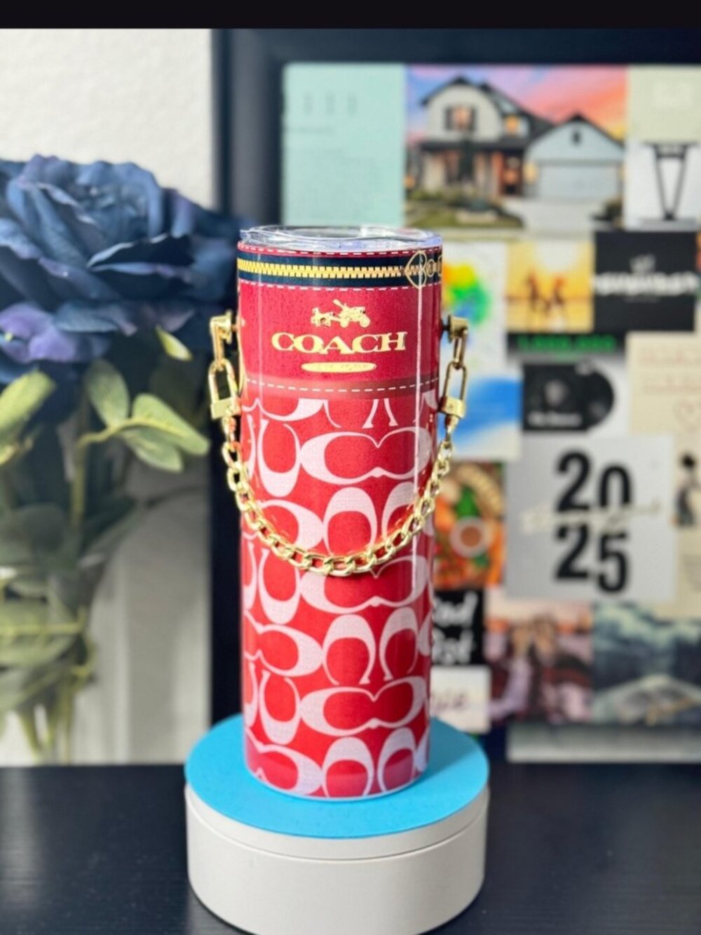 Luxury Designer Purse 20oz Tumbler w/Lid & Straw